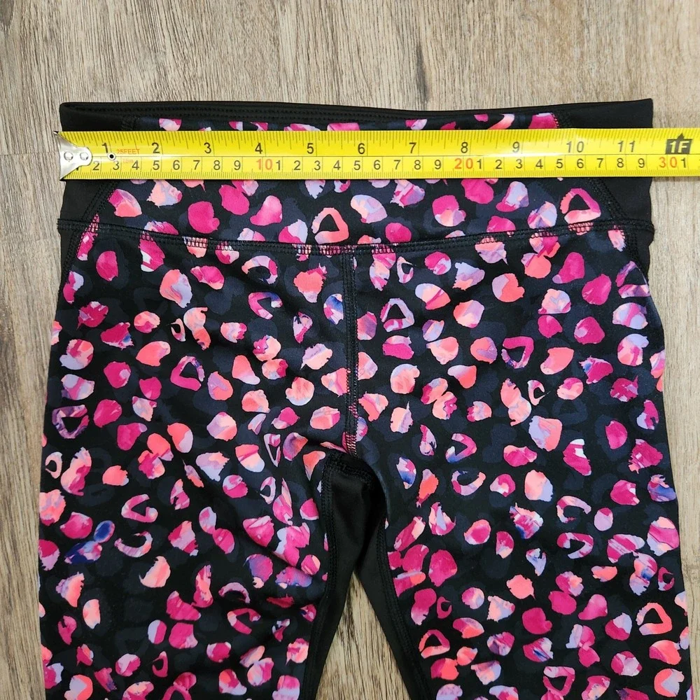 Old Navy Active Go-Dry Pink Leopard Print Colorblock Leggings Girls Medium 8